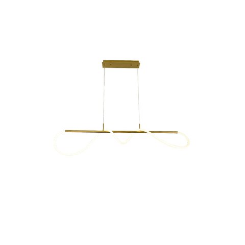 Pendente Organic 250 Dourado Led Taschibra 45w 3000k Luz Quente