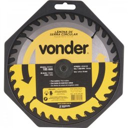 Lâmina de serra circular com dentes de metal duro/vídea 185 mm x 16 mm 36 dentes Vonder - 2