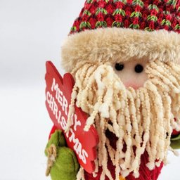 Papai Noel Pantufa Bolinha Natal Boneco Luxo 35x16cm Enfeite - 3