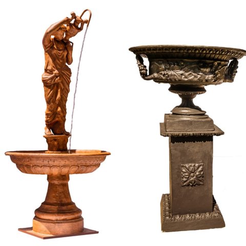 Kit meu jardim de luxo floreira c/ base e chafariz Deusa escultura mulher Pronto Artes DECORAÇÃO DE 