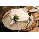 Ver imagem 2 de Jogo Lugar Americano Redondo Bege 38cm Feito à mão Sousplat Decoração Mesa Jantar Descanso Prato