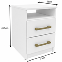 Ver imagem 5 de Conjunto 2 Mesas de Cabeceira 2 Gavetas 30cm Branco - Mademovel