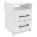 Ver imagem 4 de Conjunto 2 Mesas de Cabeceira 2 Gavetas 30cm Branco - Mademovel