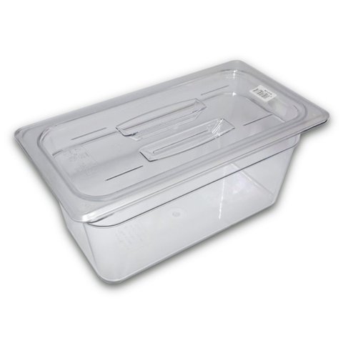 Cuba Gastronômica em Policarbonato Gn 1/3x150 Mm 5,3 L com Tampa em Poli sem Abertura Cambro 1/3x150