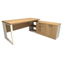 Ver imagem 3 de Mesa de Escritório Diretor em L Industrial 170cm Pés Metal