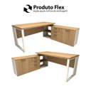 Ver imagem 4 de Mesa de Escritório Diretor em L Industrial 170cm Pés Metal