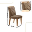 Ver imagem 4 de Mesa de Jantar Isadora com 4 Cadeiras Moderna Mobilia Veludo Capuccino/off/nat/serig Off com Vidro