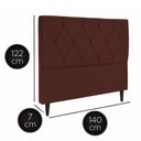 Ver imagem 3 de Cabeceira para Cama Casal Julia Sued Marrom Idf Decor Marrom
