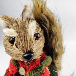 Esquilo Femea Palha Decoração Natal Luxo 18x11cm Enfeite P - 3