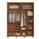 Ver imagem 3 de Guarda Roupa Casal Attore 4 Portas Nogueira/nude Prime com Pés - Demartêz