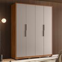 Ver imagem 2 de Guarda Roupa Casal Attore 4 Portas Nogueira/nude Prime com Pés - Demartêz