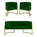 Ver imagem 1 de Kit Sofá 2 Lugares + 2 Poltronas para Recepção Balaqui Verde