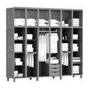 Ver imagem 2 de Guarda-roupa Grécia Casal Mel com Espelho 12 Portas 3 Gavetas e Maleiro Madeira Maciça de Pinus - Ca