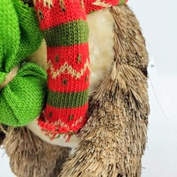 Urso Macho Em Pé Palha Decoração Natal Luxo 42x20cm Enfeite - 4