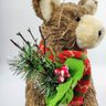 Urso Macho Em Pé Palha Decoração Natal Luxo 42x20cm Enfeite - 3