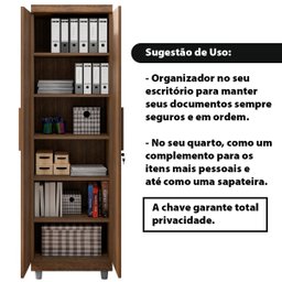 Armário Multiuso 2 Portas com Chave Organizador Home Office Lavanderia Malbec - Lh Móveis - 12