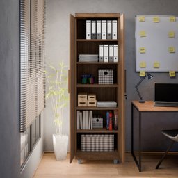Armário Multiuso 2 Portas com Chave Organizador Home Office Lavanderia Malbec - Lh Móveis - 7