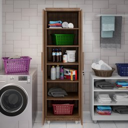 Armário Multiuso 2 Portas com Chave Organizador Home Office Lavanderia Malbec - Lh Móveis - 6