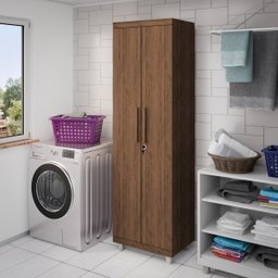 Armário Multiuso 2 Portas com Chave Organizador Home Office Lavanderia Malbec - Lh Móveis - 5