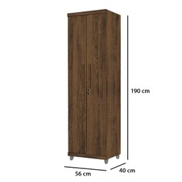 Armário Multiuso 2 Portas com Chave Organizador Home Office Lavanderia Malbec - Lh Móveis - 8
