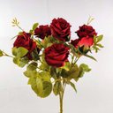 Ver imagem 2 de Rosa Diana Vermelha Planta Artificial Permanente 50cm Envelh