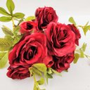 Ver imagem 5 de Rosa Diana Vermelha Planta Artificial Permanente 50cm Envelh