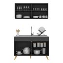 Ver imagem 6 de Cozinha Compacta 2 Peças com Armário e Balcão Mp3748 Veneza Gb Multimóveis Preta
