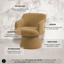Ver imagem 3 de Poltrona Jade Base Cone Giratória Bouclé Camel - Nexta Casa