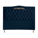Ver imagem 4 de Kit de Cabeceira de Cama Box e Calçadeira Baú Helena King 195 Cm Retro Capitonê Suede Azul