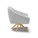 Ver imagem 6 de Kit 02 Poltronas Giratória Giovana Suede Cinza Base Madeira MA30 - D’Rossi