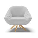Ver imagem 4 de Kit 02 Poltronas Giratória Giovana Suede Cinza Base Madeira MA30 - D’Rossi