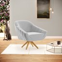 Ver imagem 2 de Kit 02 Poltronas Giratória Giovana Suede Cinza Base Madeira MA30 - D’Rossi