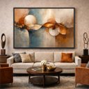 Ver imagem 1 de Quadro Abstrato Moderno Ciclos da Vida - 123x83 Cm Moldura Preta