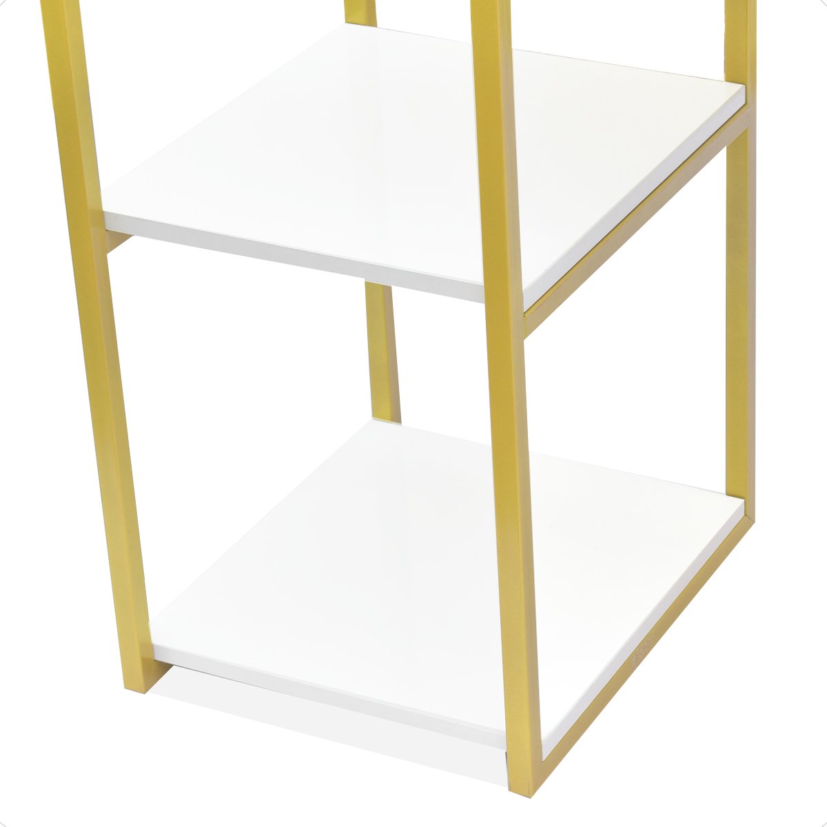 Mesa Diretor para Escritório Nicola 120 Dourado Tampo Branco - 5