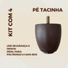 Kit 4 Pés Tacinha 7cm Madeira Tabaco para Cama Box Armário Móveis Poltrona - 6
