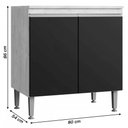 Ver imagem 3 de Balcão de Cozinha Athena 2 Portas 1 Prateleira Itauba/Off White - Irm Móveis