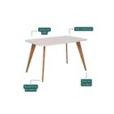 Ver imagem 4 de Escrivaninha Mesa de Escritório com Tampo de Vidro 130cm Marrom/Madeira/Off White
