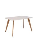 Ver imagem 2 de Escrivaninha Mesa Escritório 100% MDF com Tampo de Vidro 130cm Marrom/Madeira/Off White