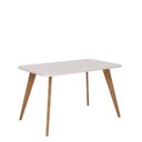 Ver imagem 2 de Escrivaninha Mesa de Escritório com Tampo de Vidro 130cm Marrom/Madeira/Off White