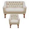 Kit Namoradeira + 1 Poltrona Decorativa Grécia - Dritex:sintetico Bege - 1