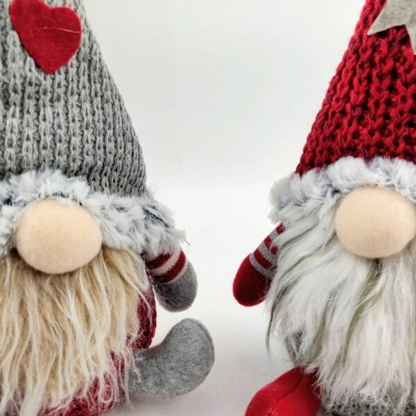 Natal Gnomos pelúcia, chapéu Natal xadrez vermelho decoração