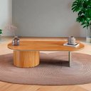 Ver imagem 1 de Mesa de Centro Ipê em Madeira Maciça Mel Metal Champagne