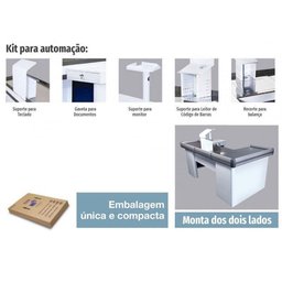 Caixa Supermercado Empacotador Check Out 2,00 com Recorte para Balança Branco - SA Gôndolas - 2