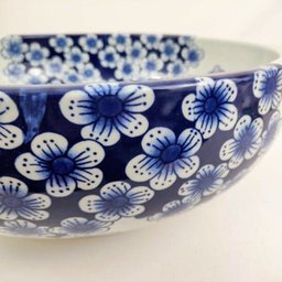 Cuba de Apoio Banheiro Lavabo Decorada Azul Floral 40x15cm - 4