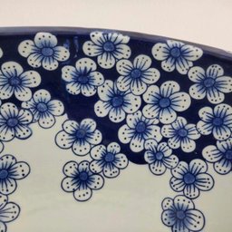 Cuba de Apoio Banheiro Lavabo Decorada Azul Floral 40x15cm - 7