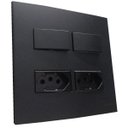 Ver imagem 1 de Conjunto 4x4" Linha Clean Preto Fosco - 2 Tomadas 2p+t 20 A+2 Interruptor Simples separados