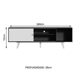 Rack Madesa Dubai para Tv até 65 Polegadas com Pés - Preto/branco/branco - 4