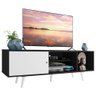 Rack Madesa Dubai para Tv até 65 Polegadas com Pés - Preto/branco/branco - 3