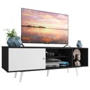 Ver imagem 3 de Rack Madesa Dubai para Tv até 65 Polegadas com Pés - Preto/branco/branco