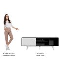 Ver mais imagens de Rack Madesa Dubai para Tv até 65 Polegadas com Pés - Preto/branco/branco